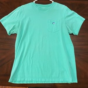 Large Southern tide teal green pocket t-shirt